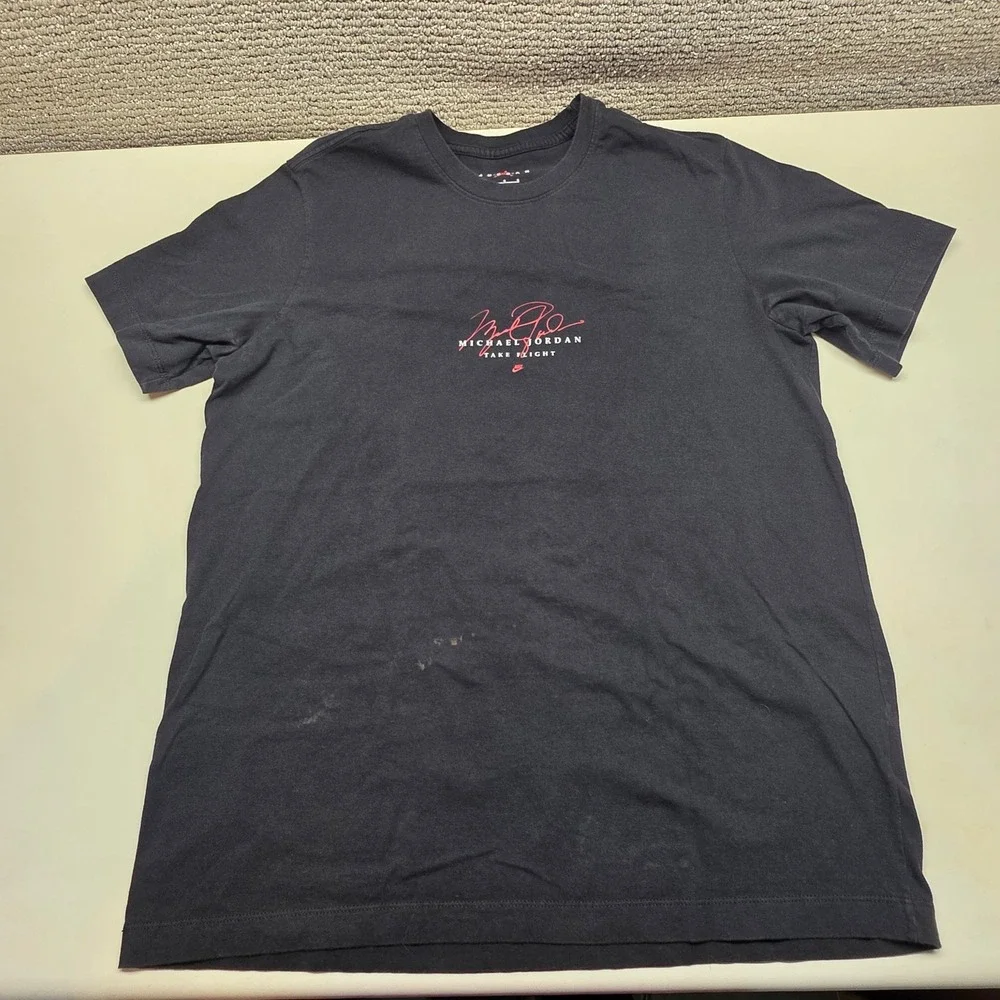 Jordan Michael Jordan Take‎ Flight Signature Graphic T-Shirt Black Mens Large